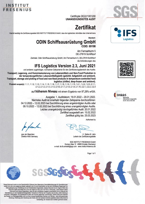 IFS Logistics Zertifikat
